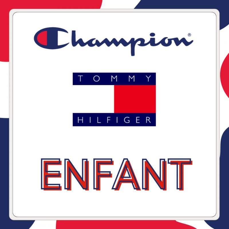 Champion et Tommy Hilfiger